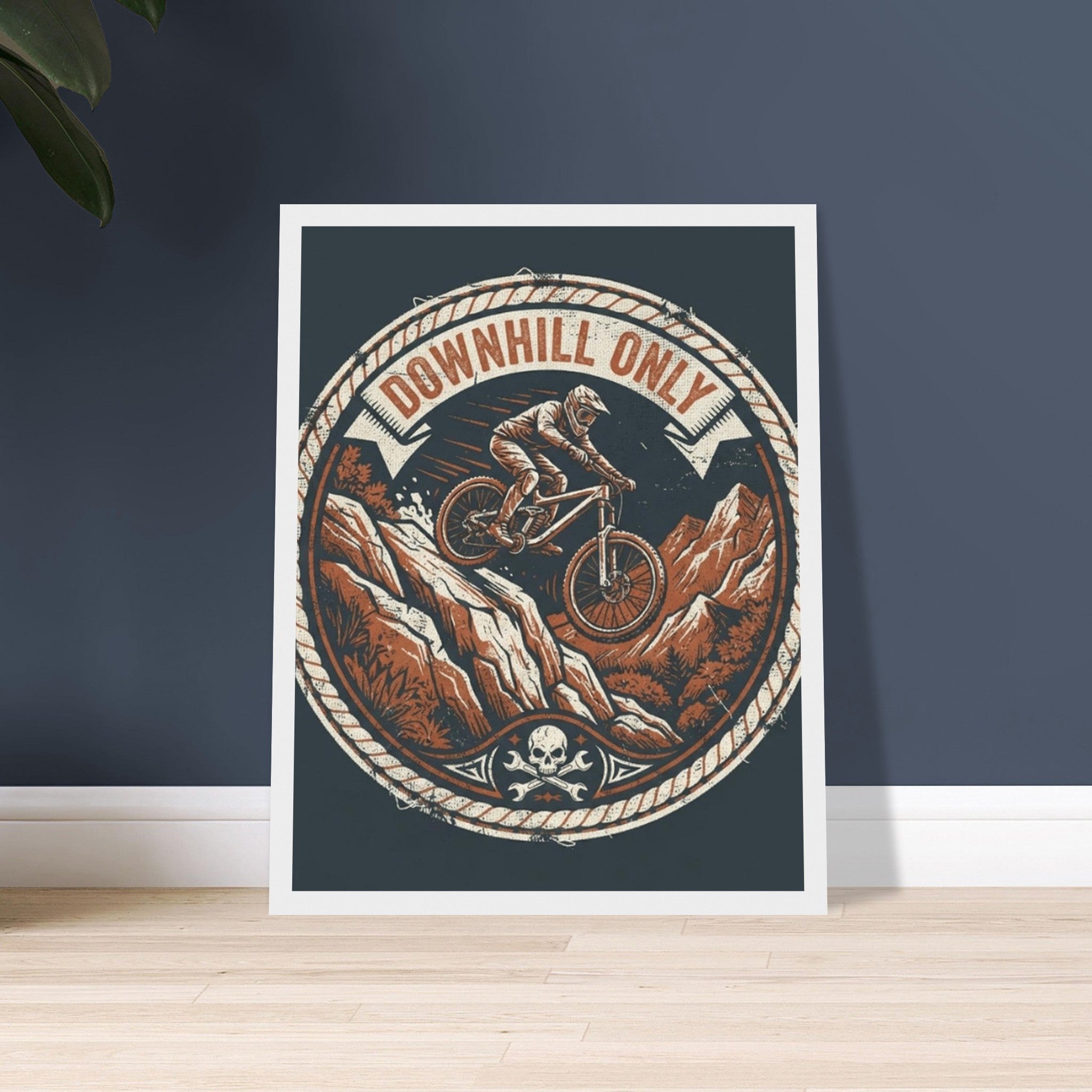 Downhill Only Framed Print | Mountain Bike Wall Art - view 2