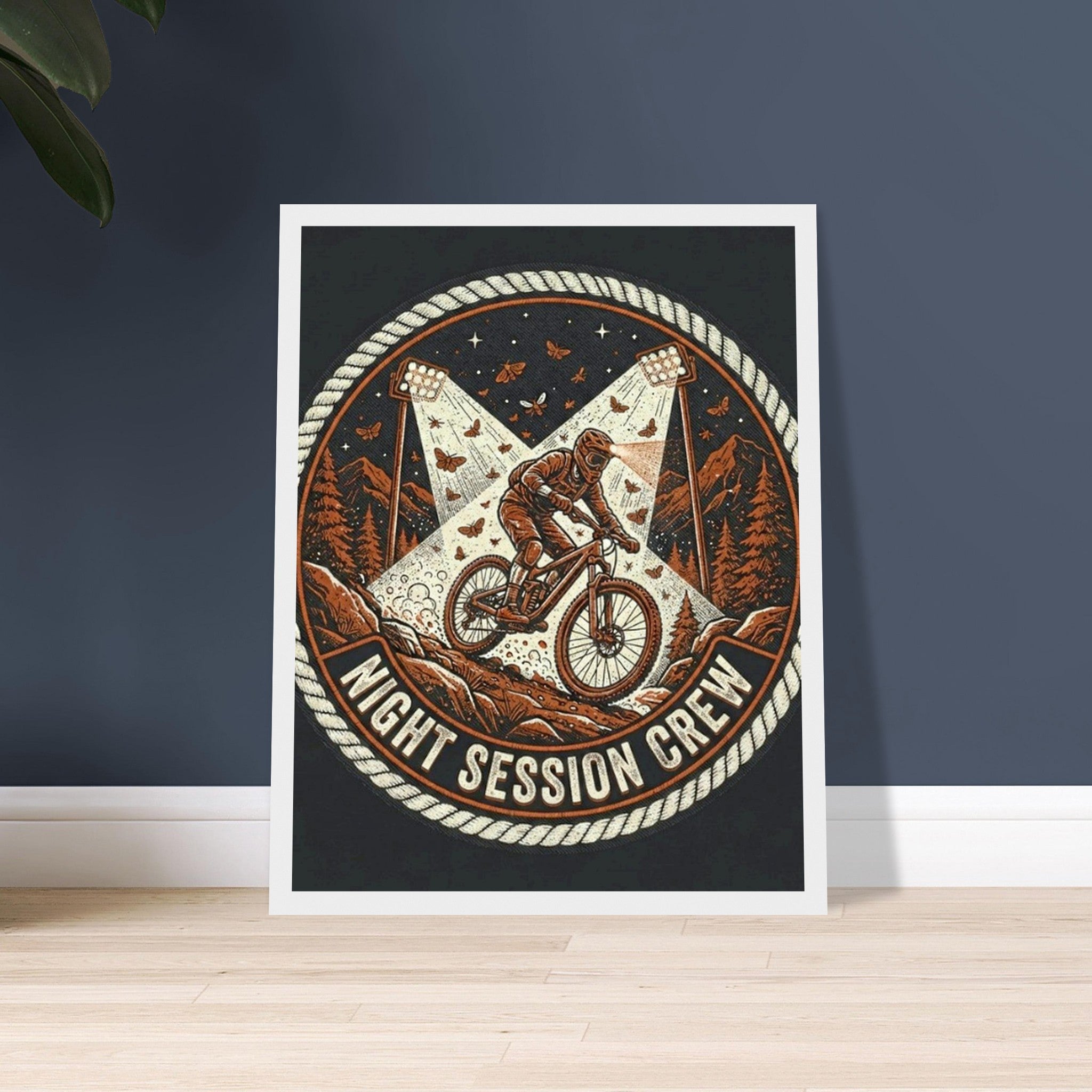 Night Session Crew Framed Print | Mountain Bike Wall Art - view 2