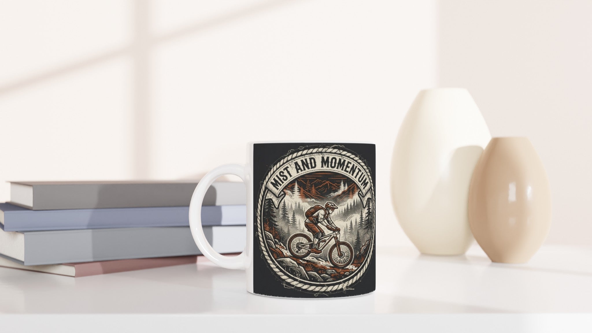 Mist And Momentum Mountain MTB Mug | Mountain Biker Coffee Mug - view 6