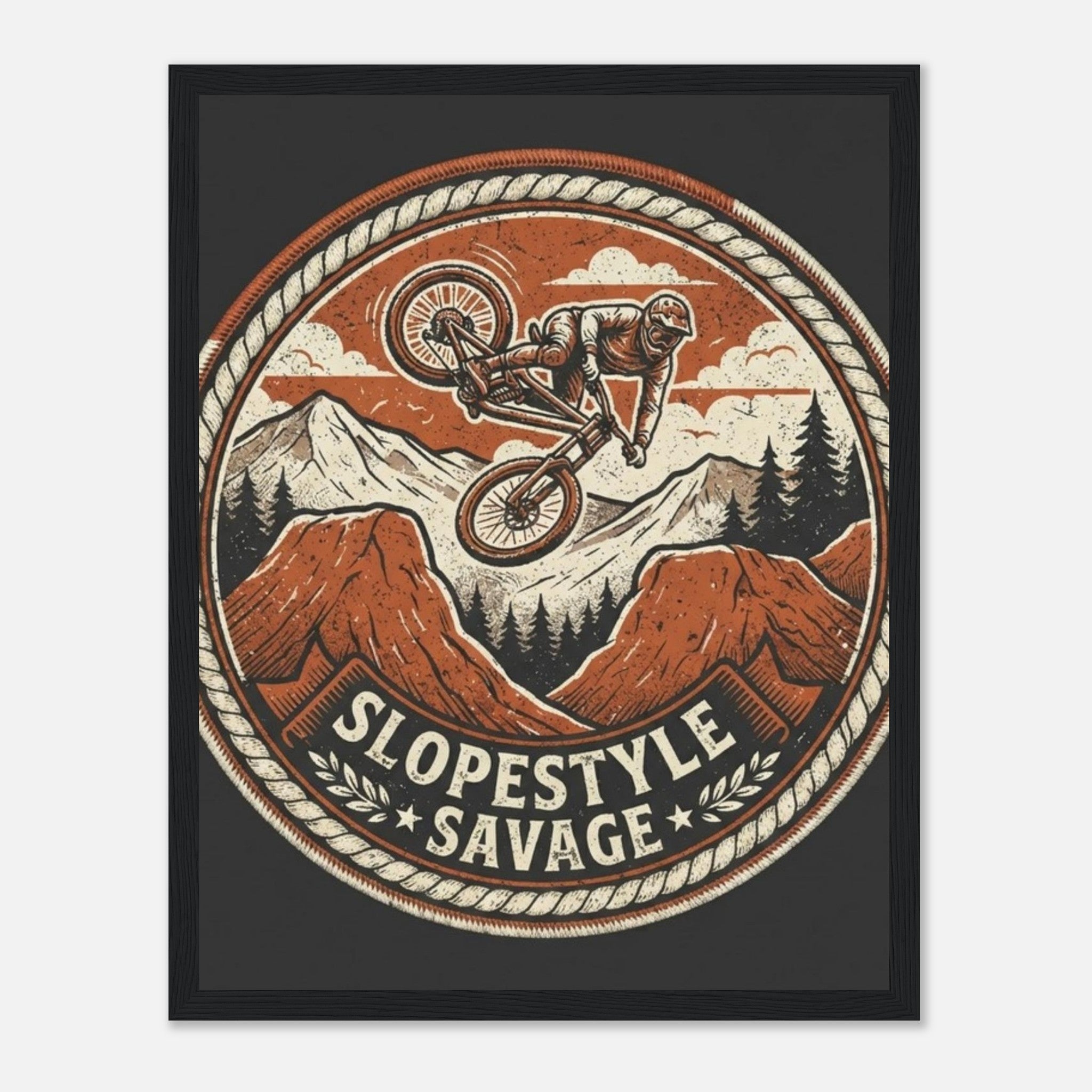 Slopestyle Savage Jump Framed Print | Mountain Bike Wall Art - view 5