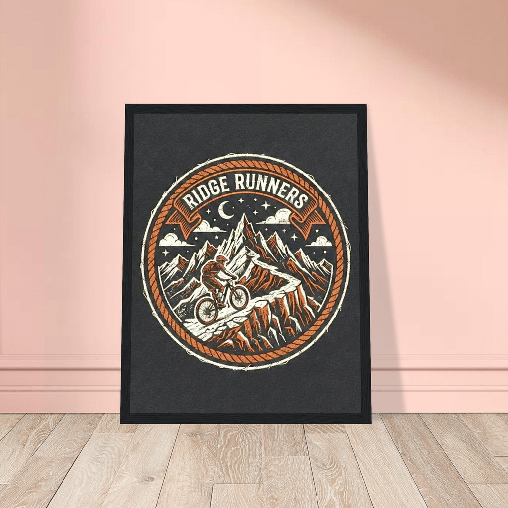 Ridge Runners Night Framed Print | Mountain Bike Wall Art