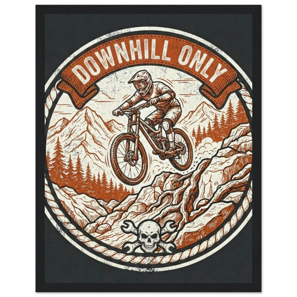 Downhill Only Skull Framed Print | Mountain Bike Wall Art - view 11