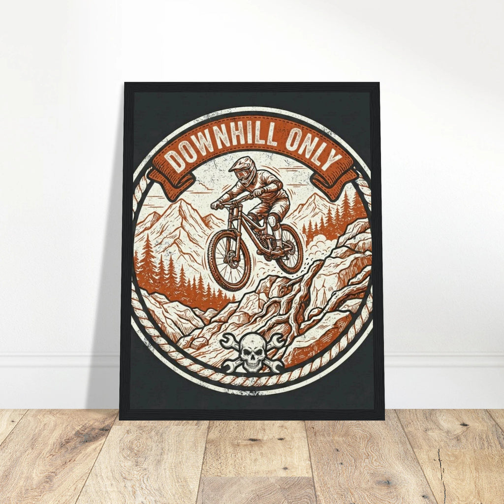 Downhill Only Skull Framed Print | Mountain Bike Wall Art - view 7