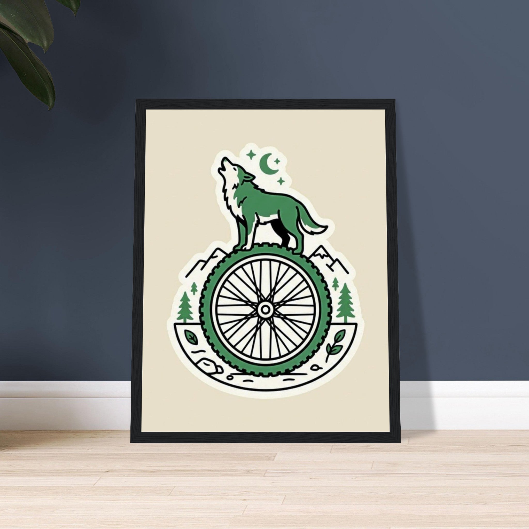 Wheel Howl Framed Print | Mountain Bike Wall Art