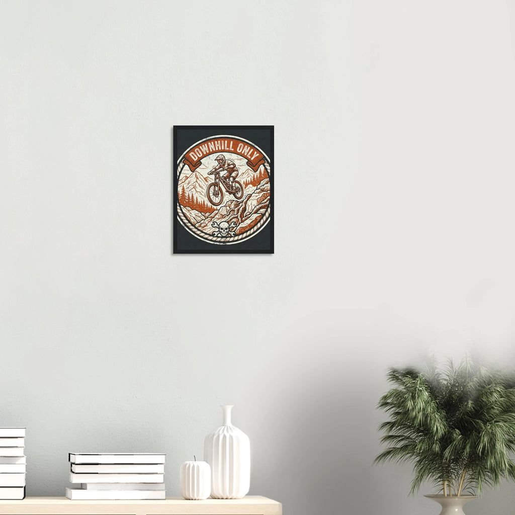 Downhill Only Skull Framed Print | Mountain Bike Wall Art - view 10